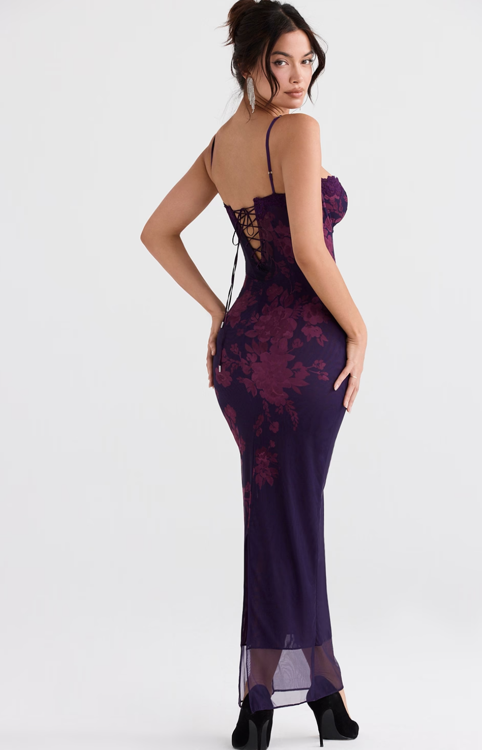 Blommig Maxiklänning I Lila