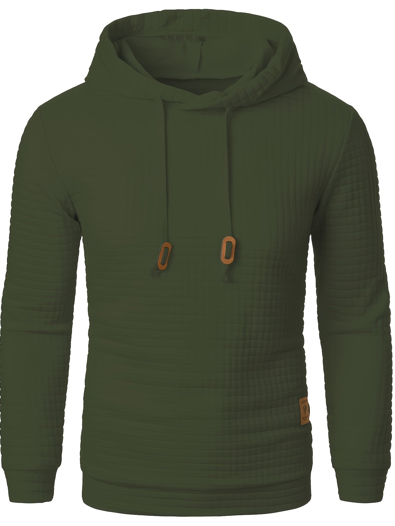 Bekväm lå ngärmad hoodie med vå ffelmönster