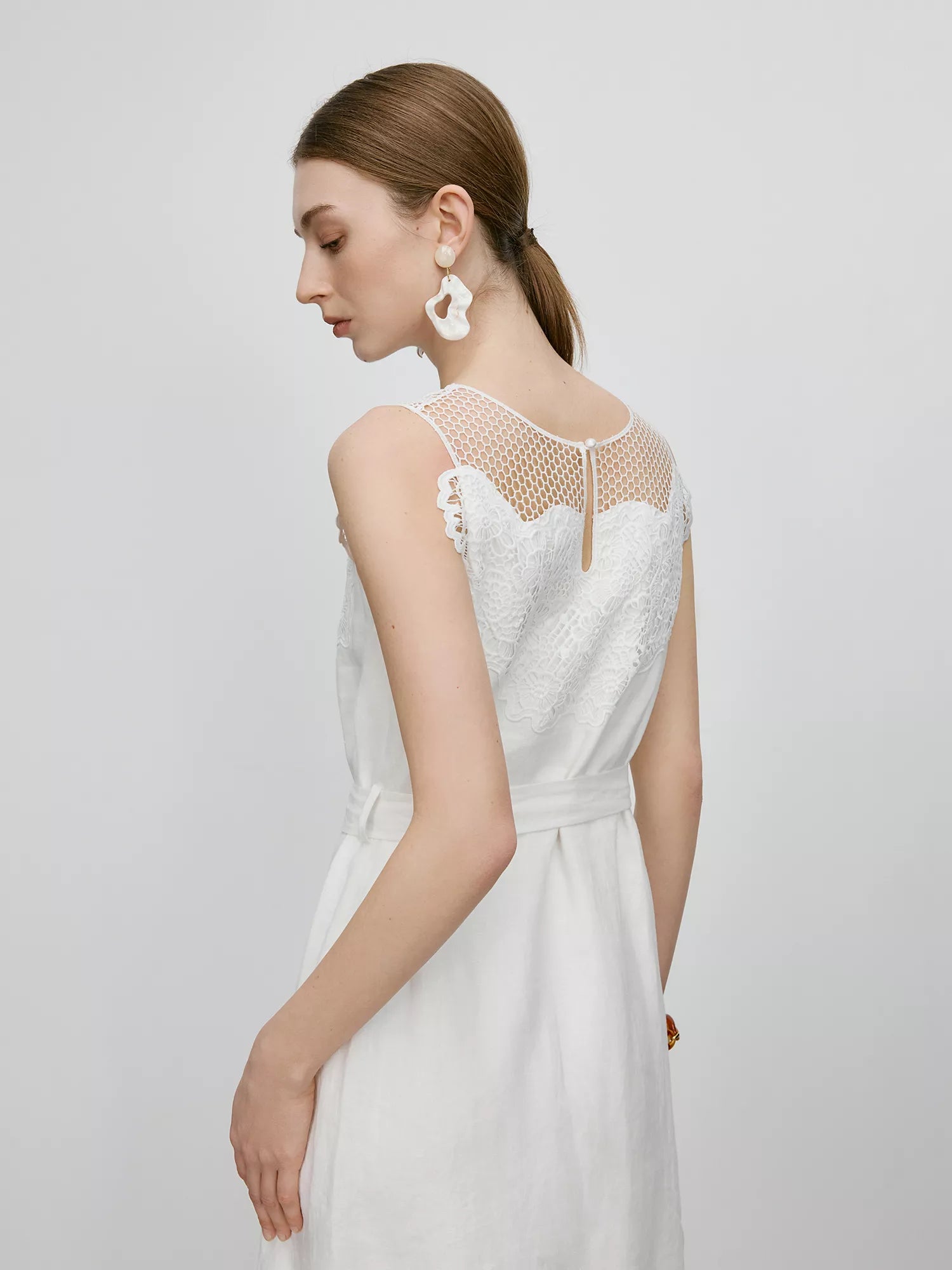 Sommarlinne vit maxiklänning