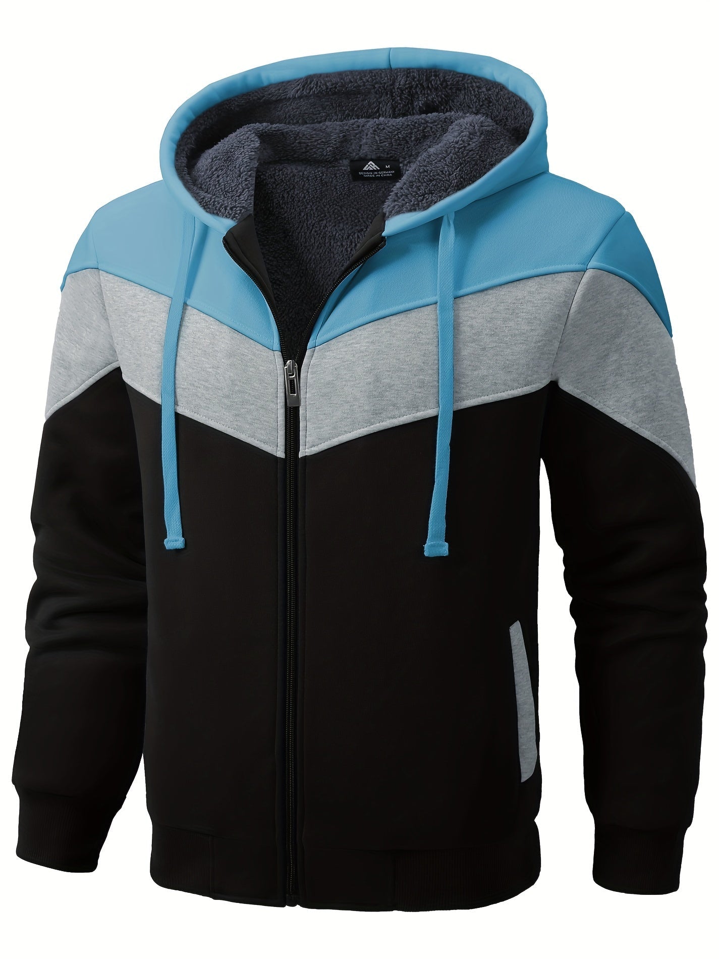 Må ngsidig päls hoodie för män