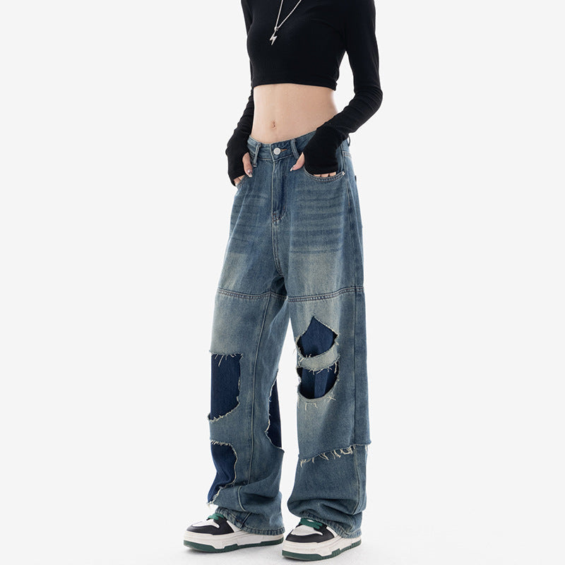 Slitna lösa jeans