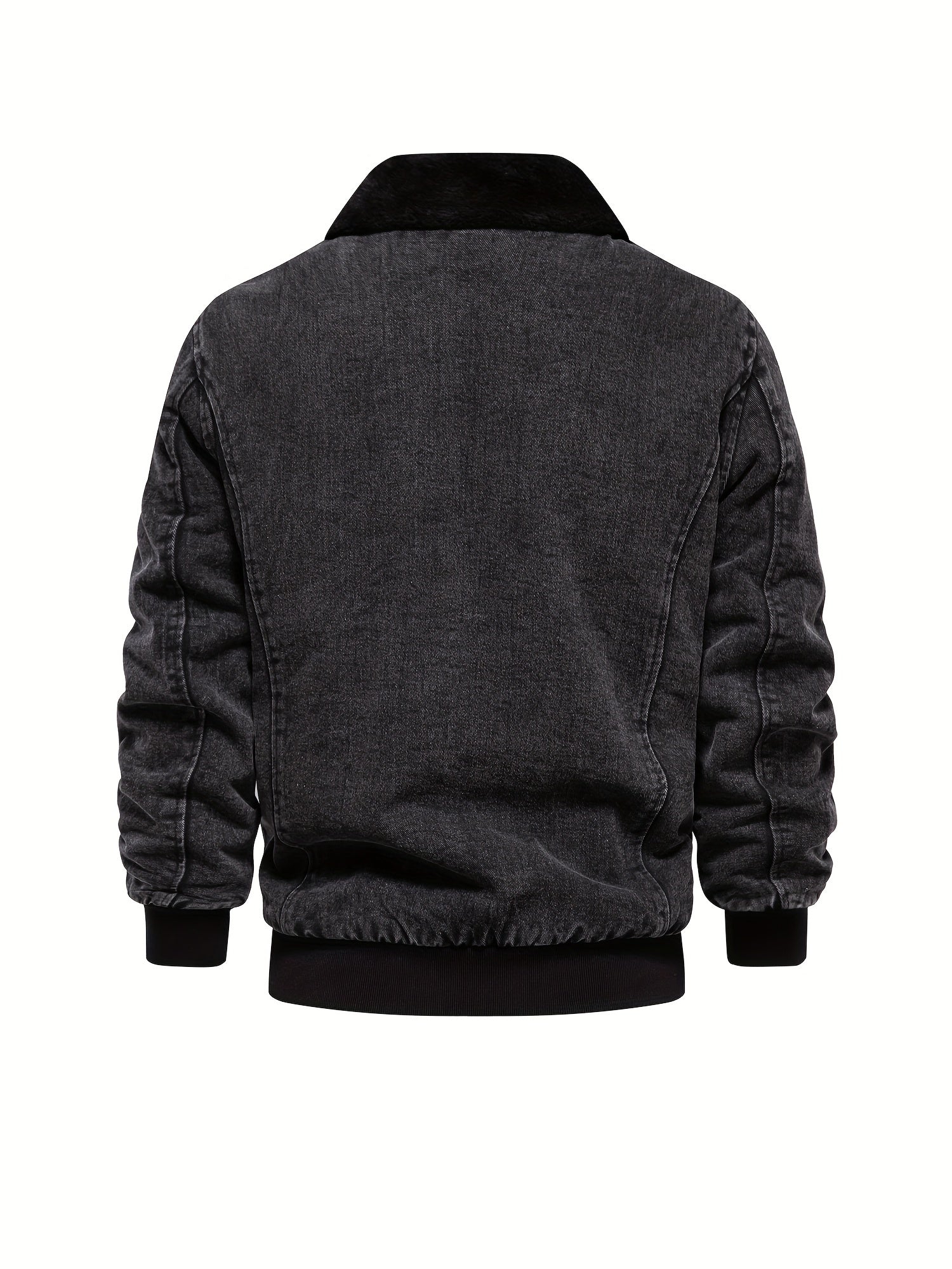 Denim fleecejacka för män