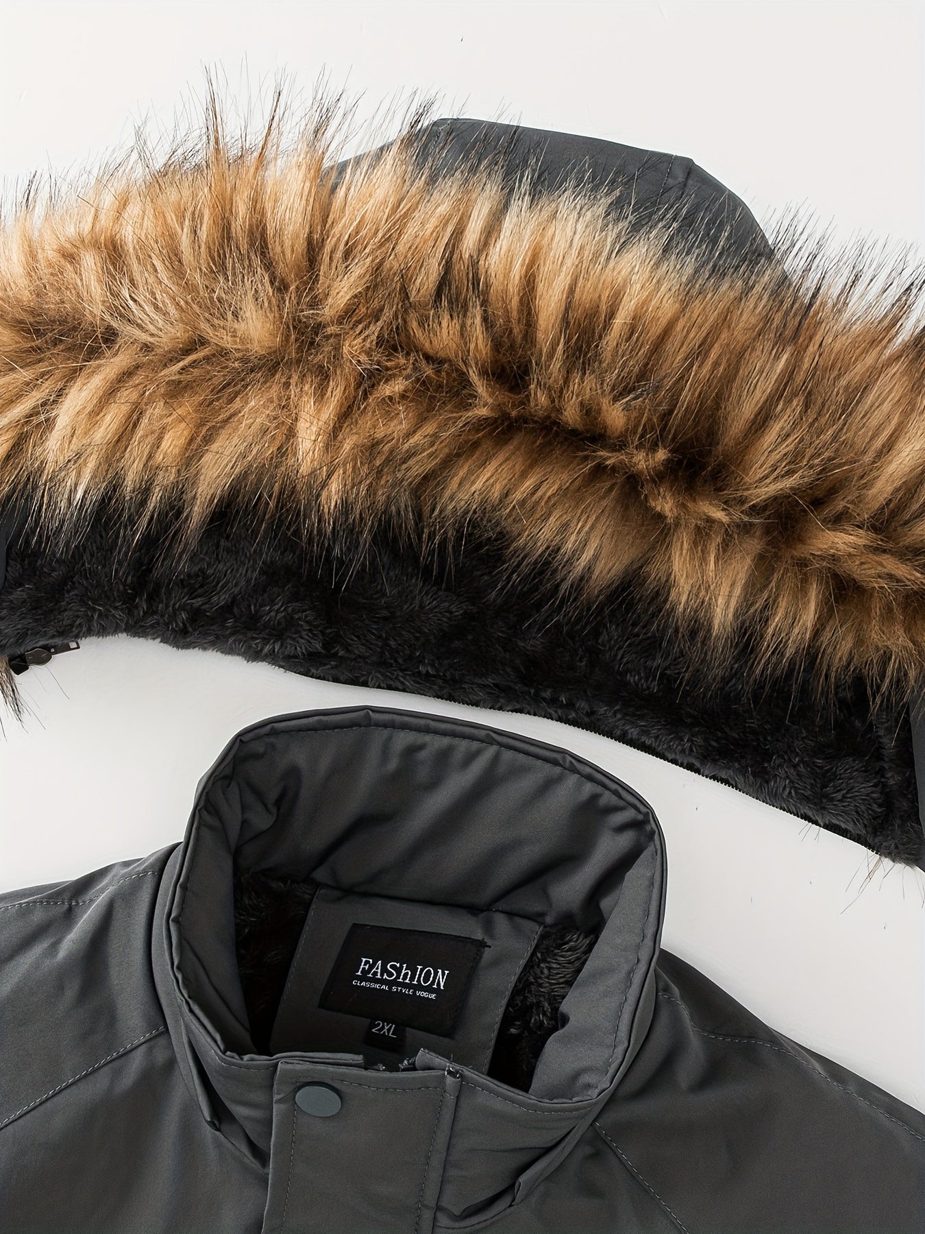 Vinterkappa i bomull med huva