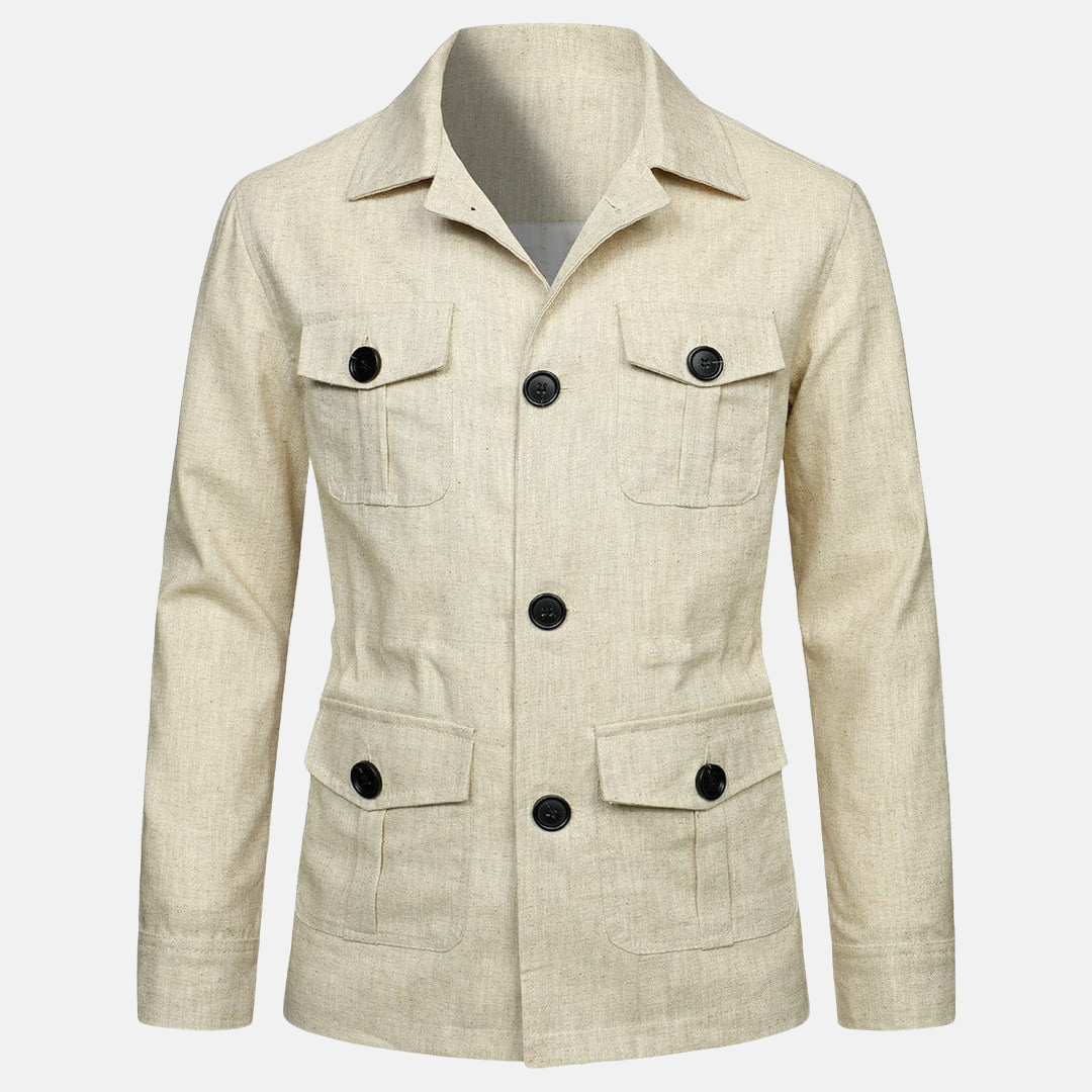 Linnejacka med flera fickor