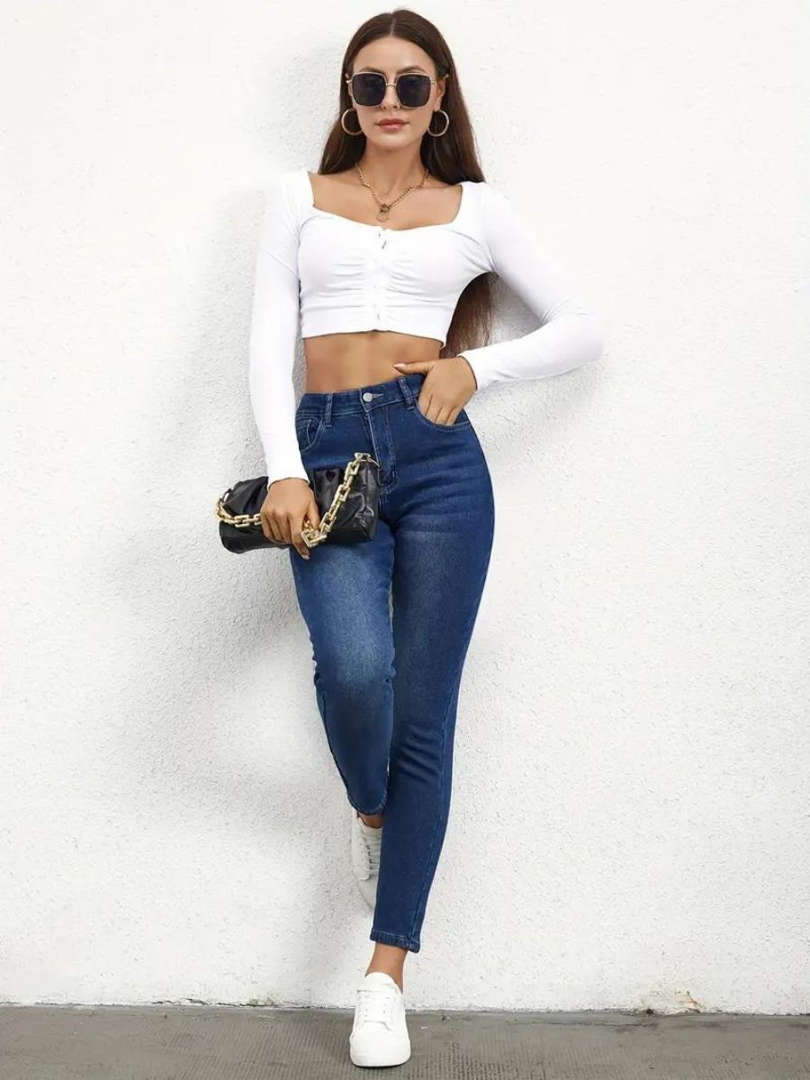 Skinny jeans med fleece-inlägg
