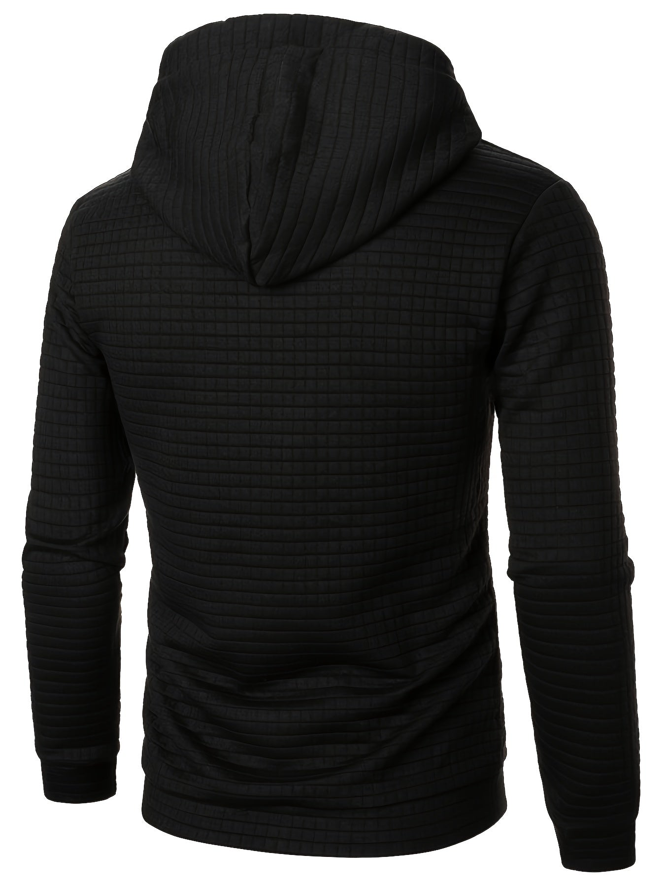 Bekväm lå ngärmad hoodie med vå ffelmönster
