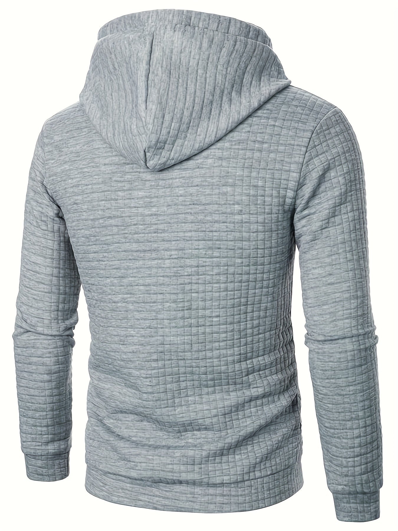 Bekväm lå ngärmad hoodie med vå ffelmönster