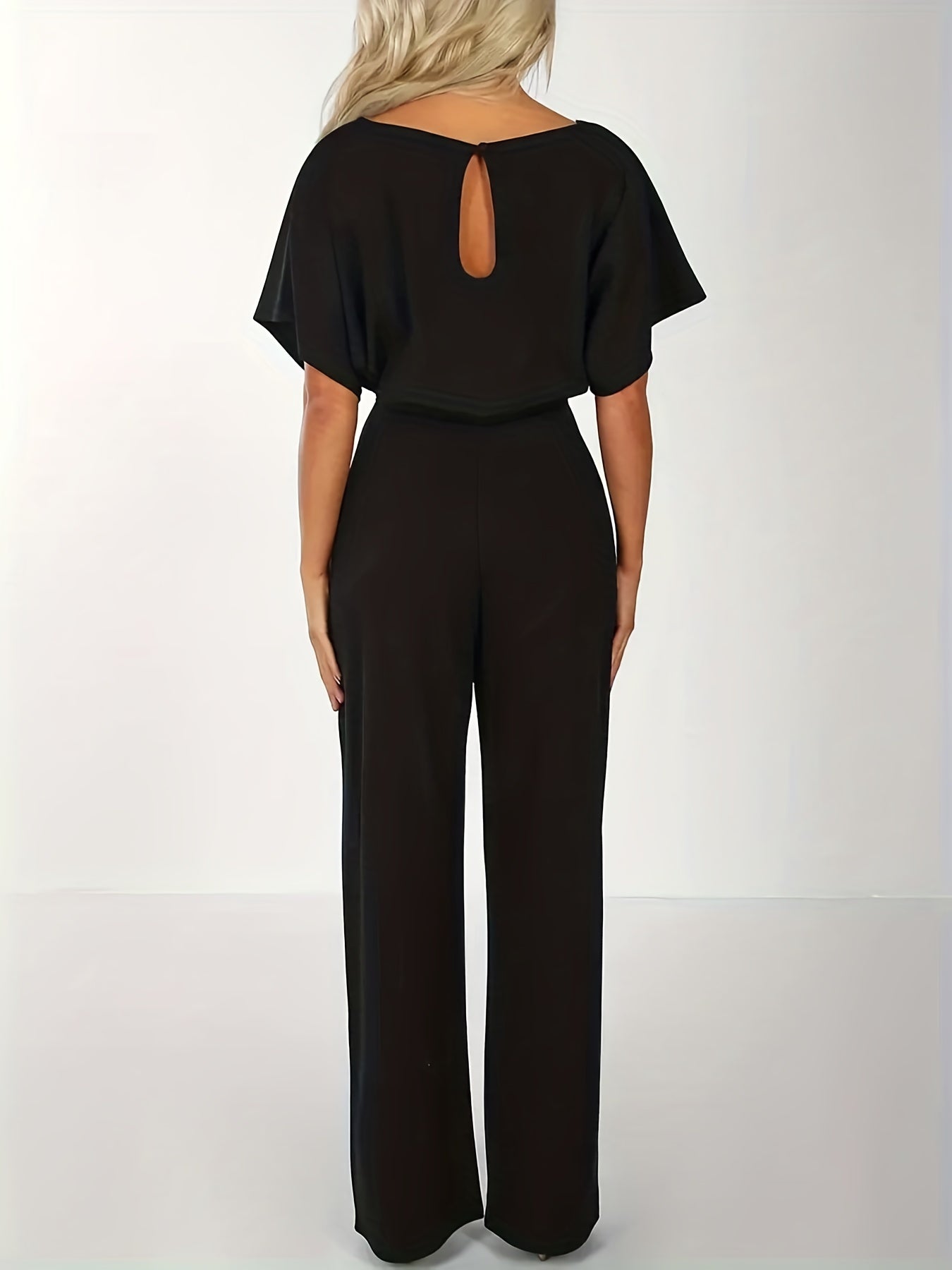 Bred jumpsuit med midjeband