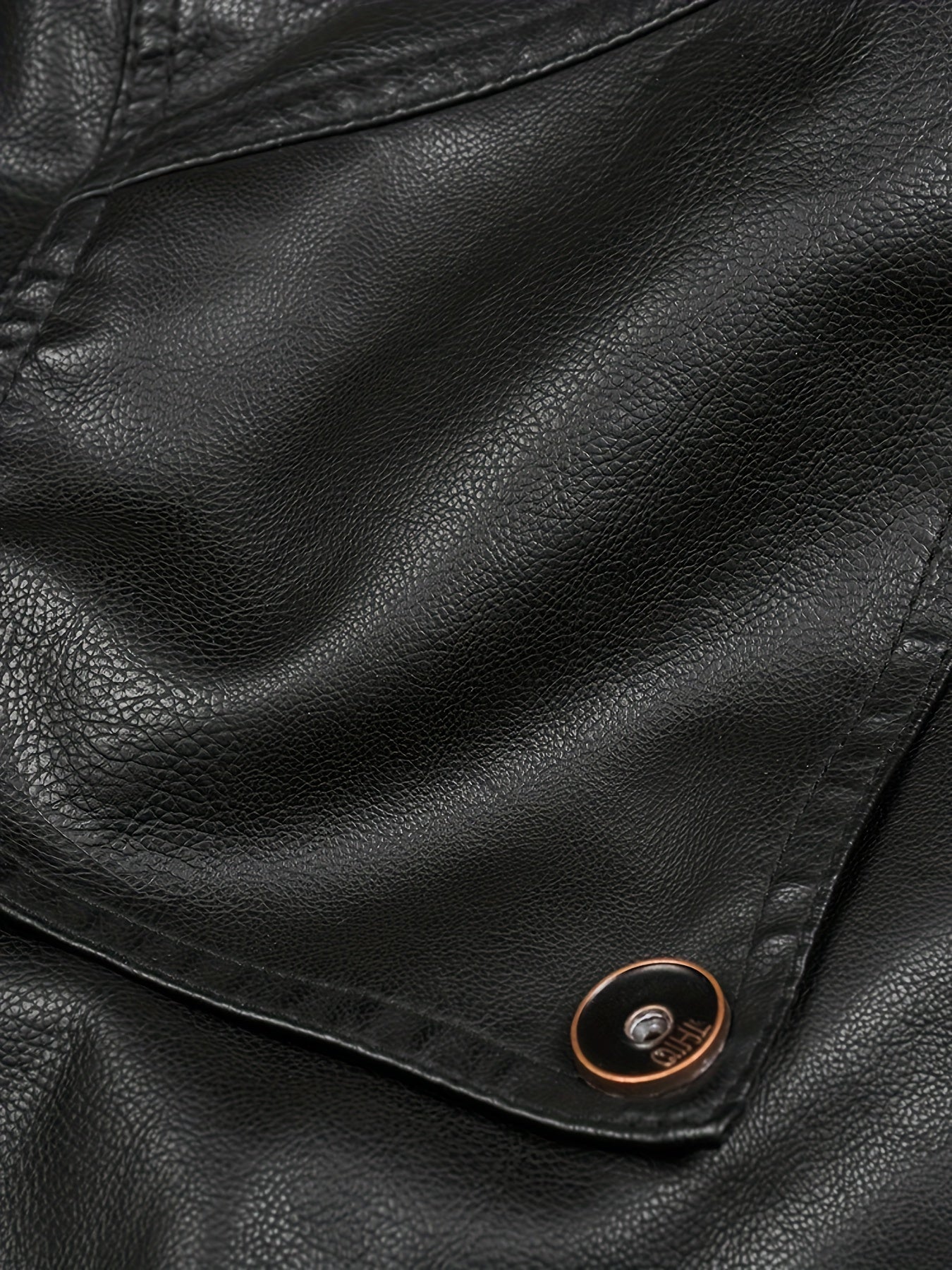 Lå ng skinnjacka för män