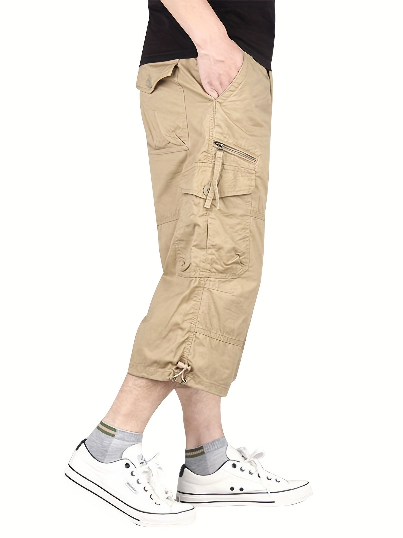 Casual cargo capri shorts för män i street style