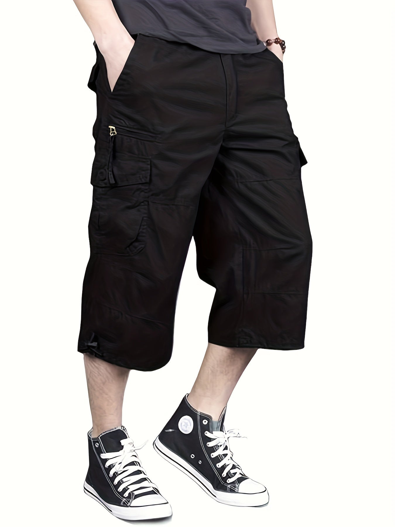Casual cargo capri shorts för män i street style
