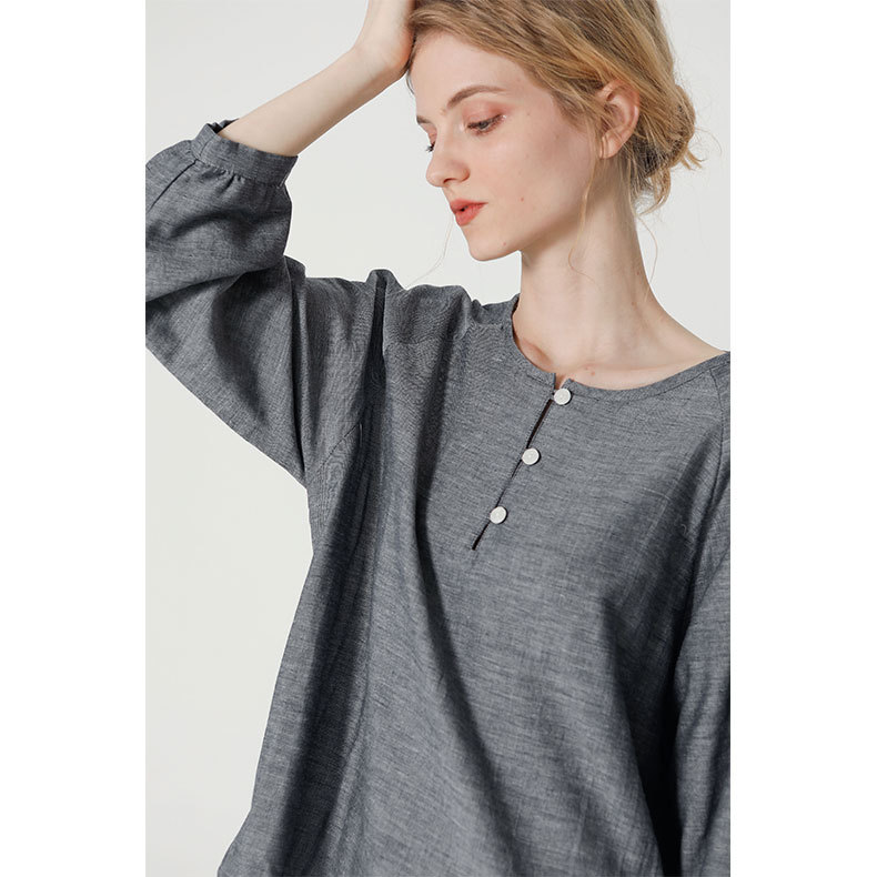 T-shirt och byxor i jeansstil med dubbla lager för kvinnor