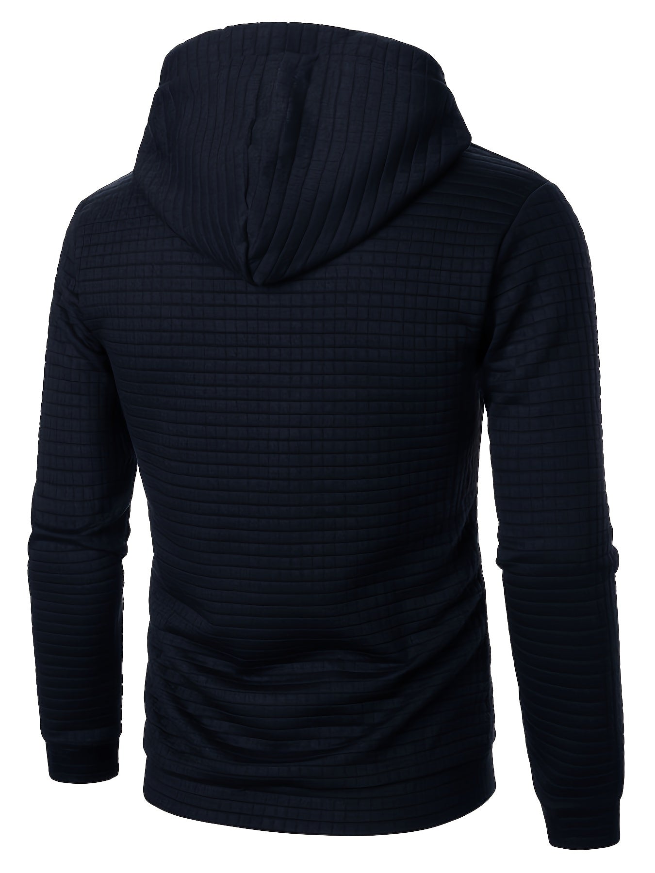 Bekväm lå ngärmad hoodie med vå ffelmönster