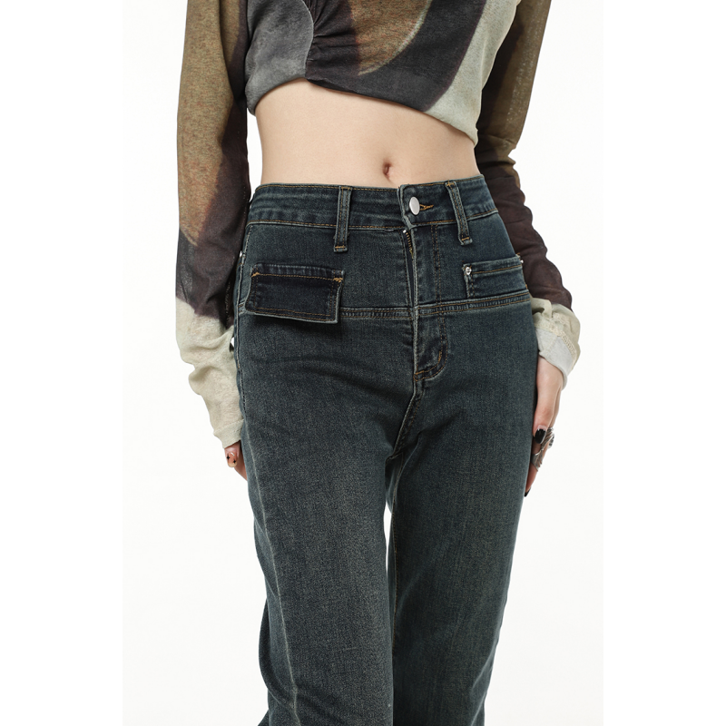 Svarta vintagejeans för kvinnor
