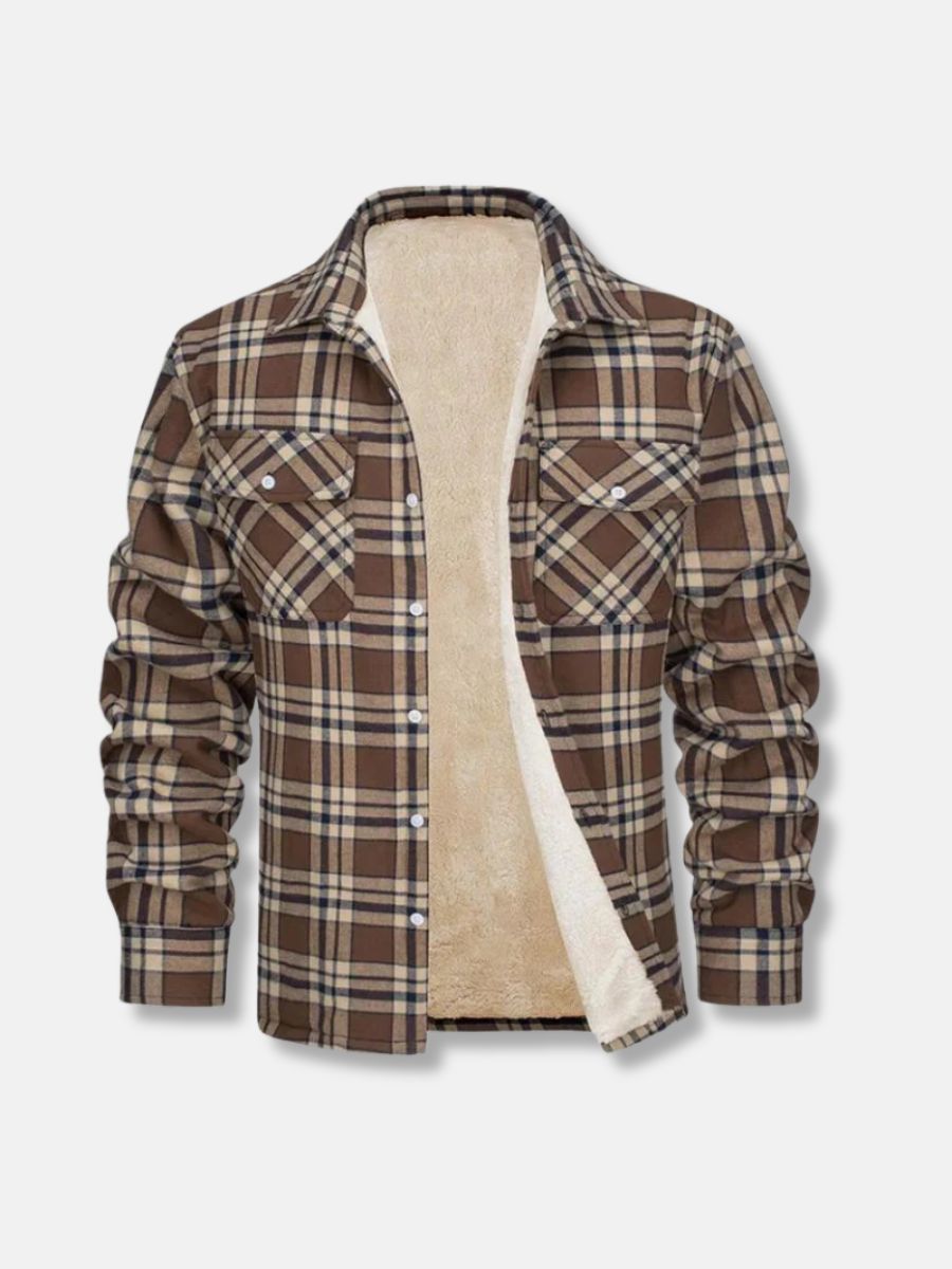 Fleecefodrad rutig skjorta