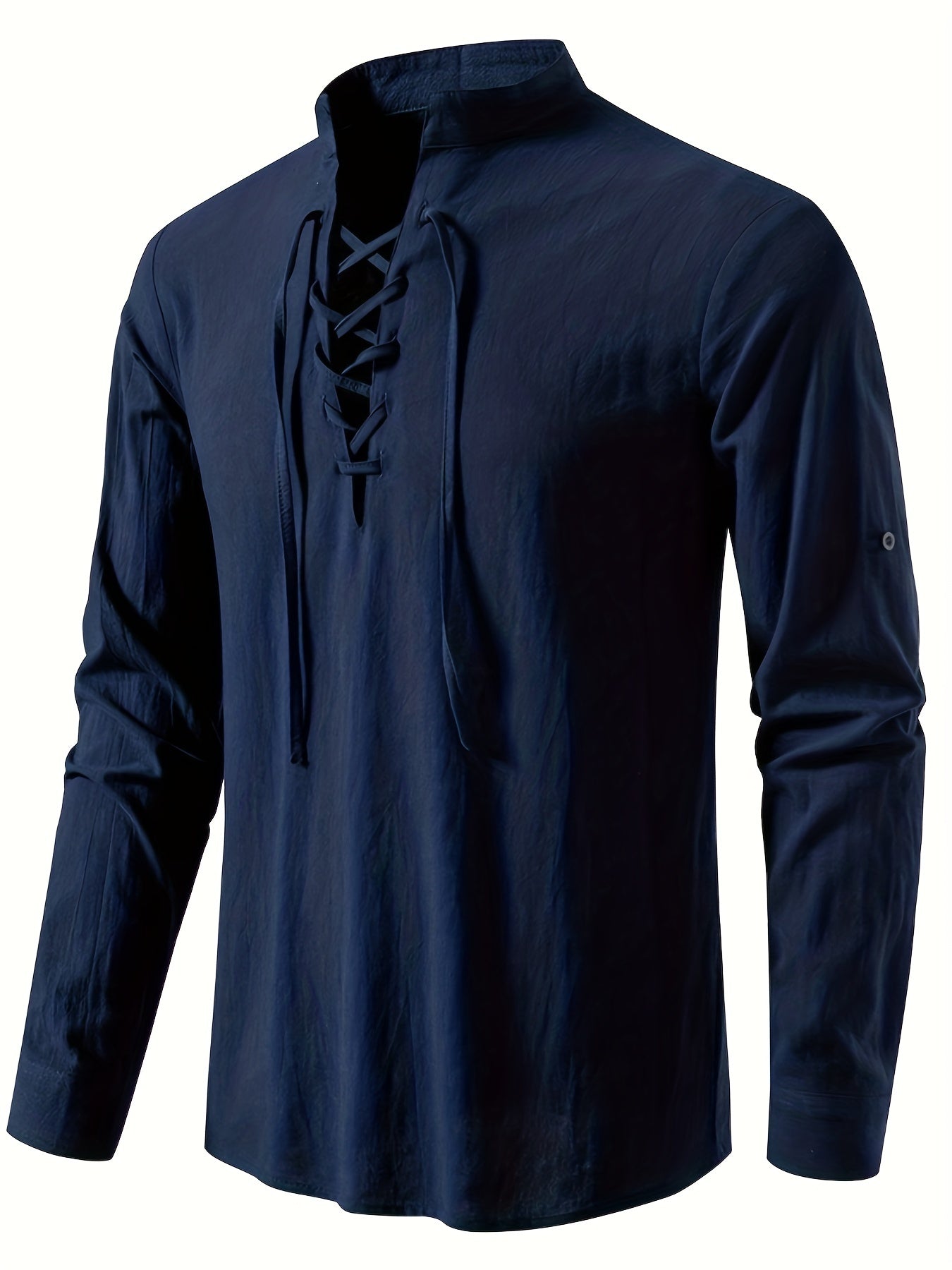 Casual Henley T-shirt med lå nga ärmar