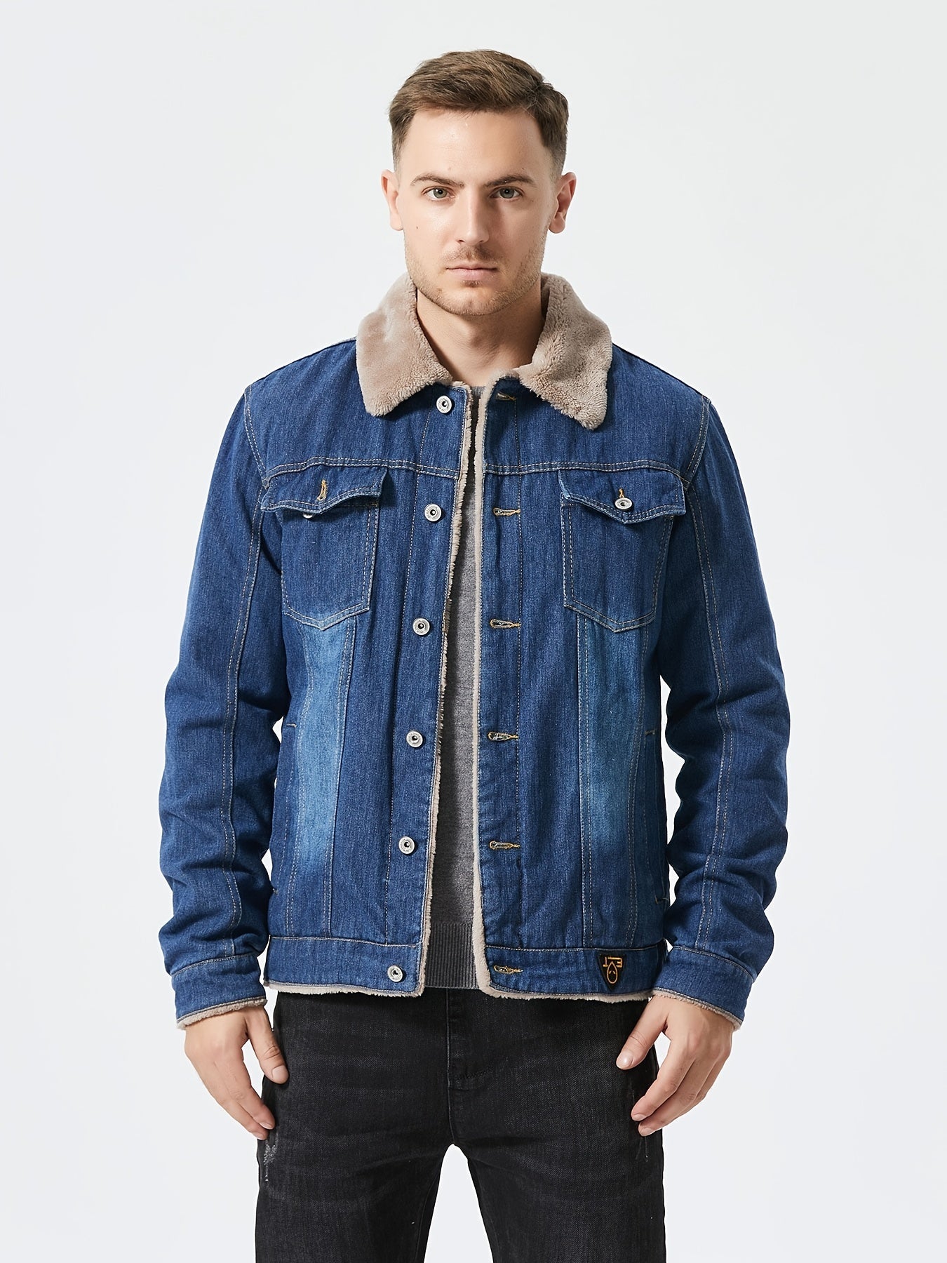 Denimjacka i fleece