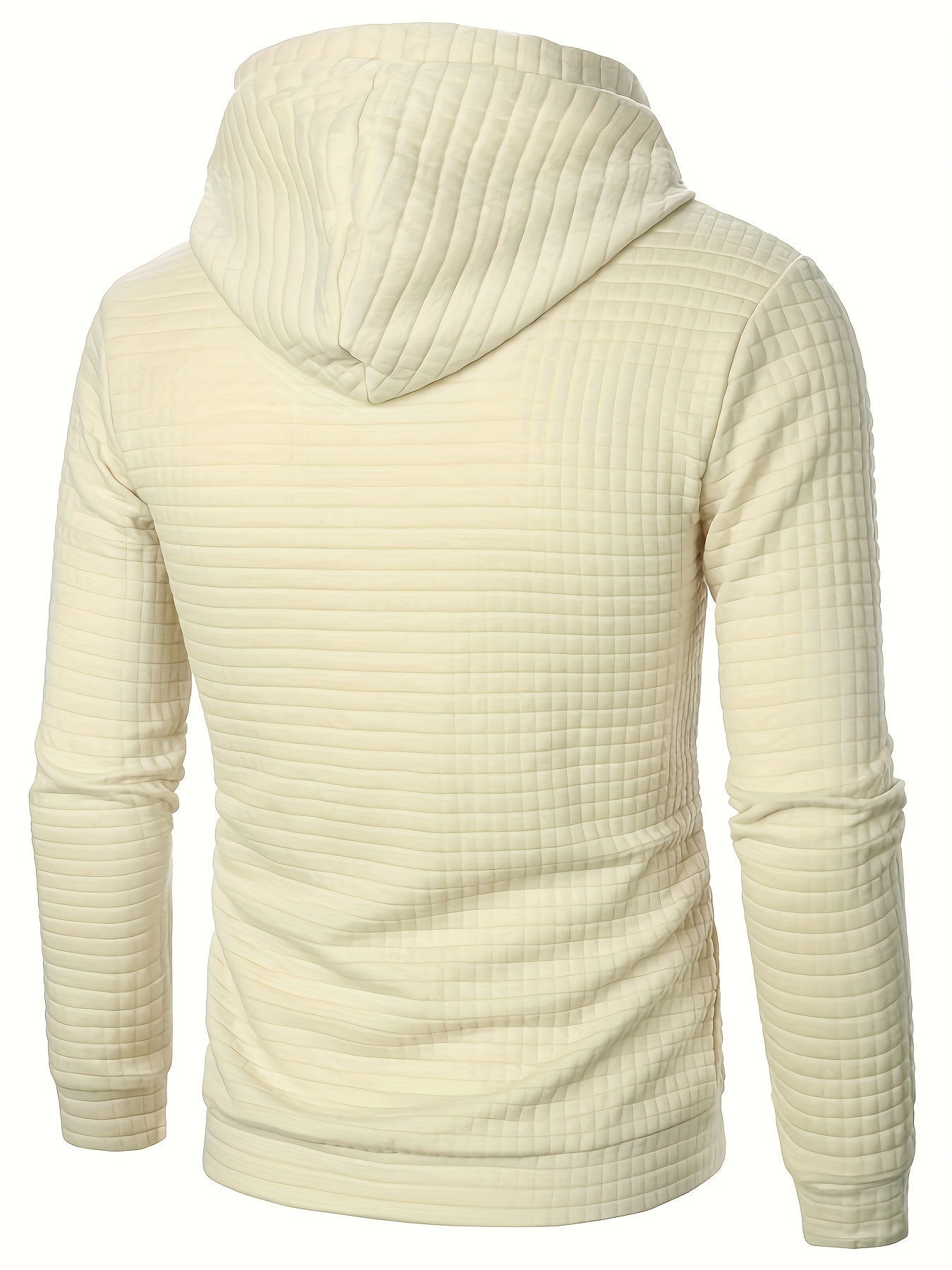 Bekväm lå ngärmad hoodie med vå ffelmönster