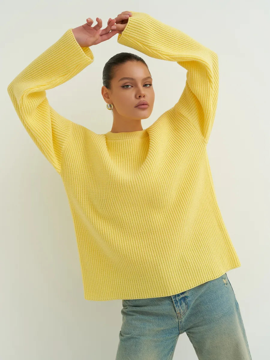 Lösstickad randig tröja