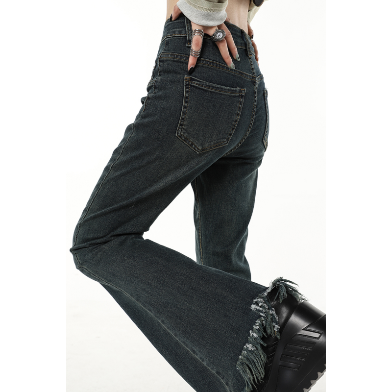 Svarta vintagejeans för kvinnor