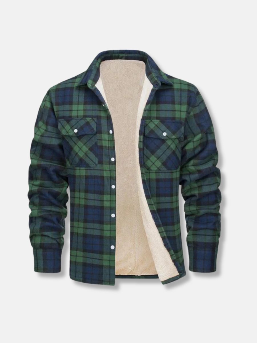 Fleecefodrad rutig skjorta