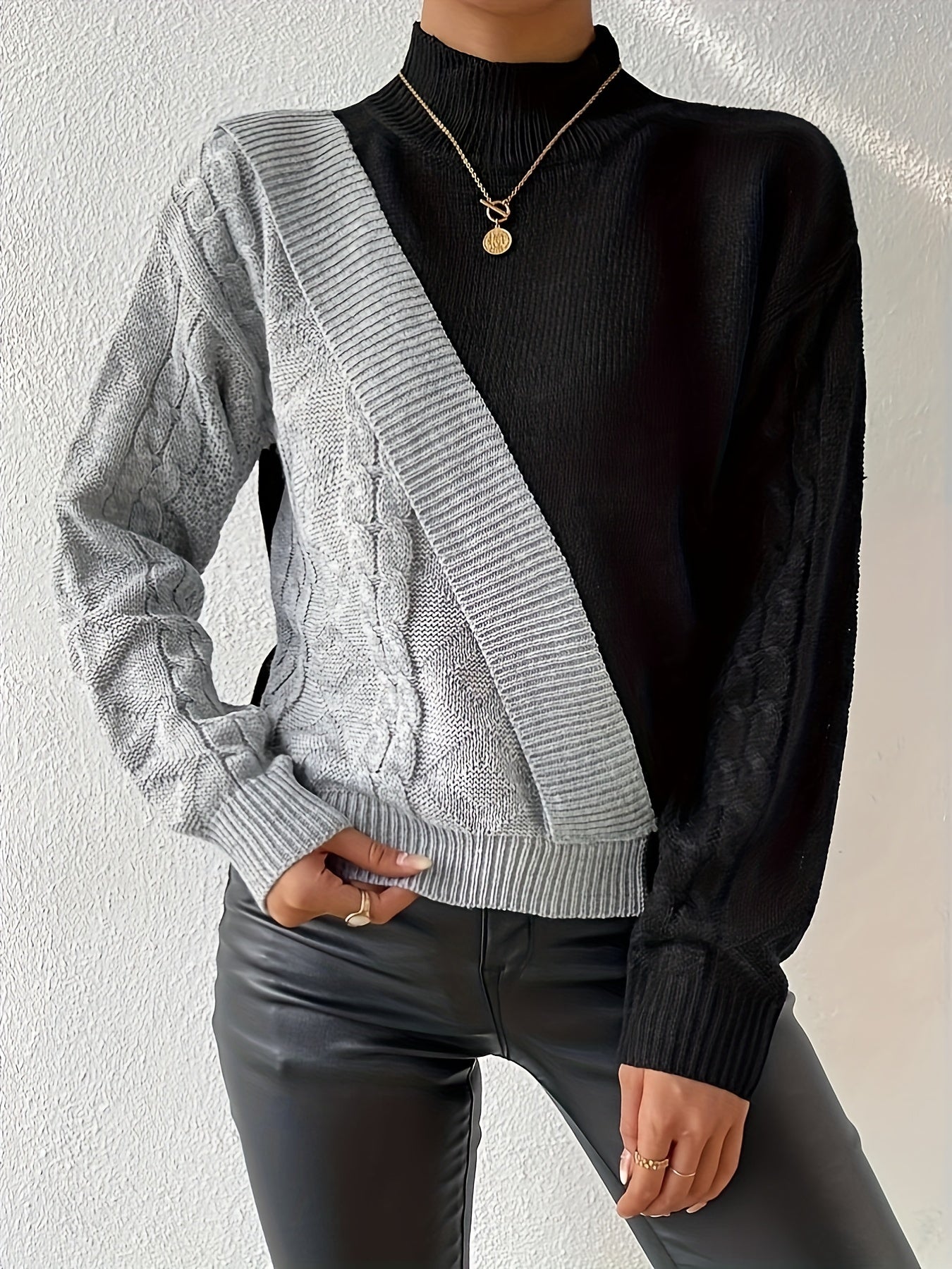 Stå krage tröja för kvinnor