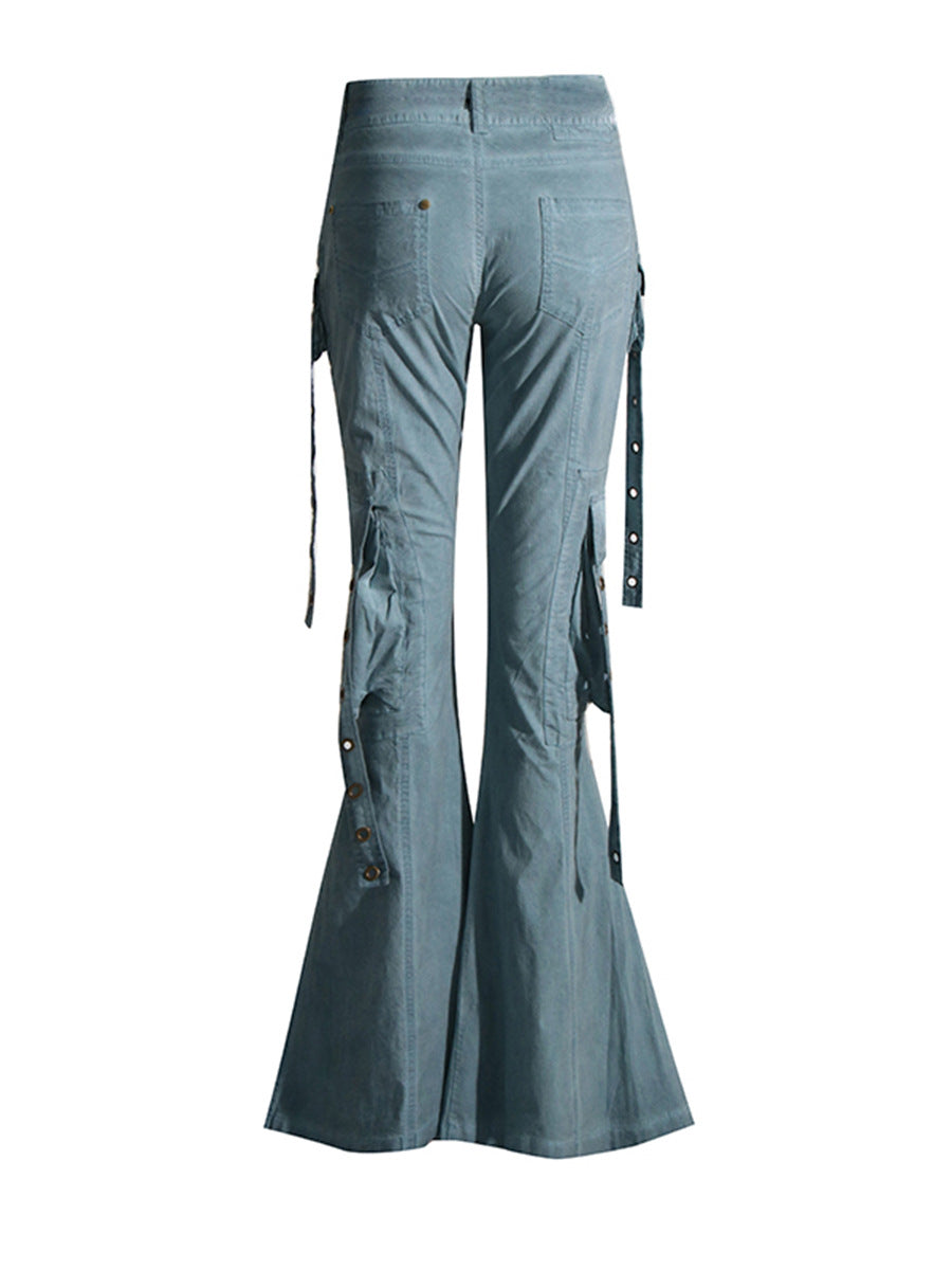 Bootcut cargo byxor