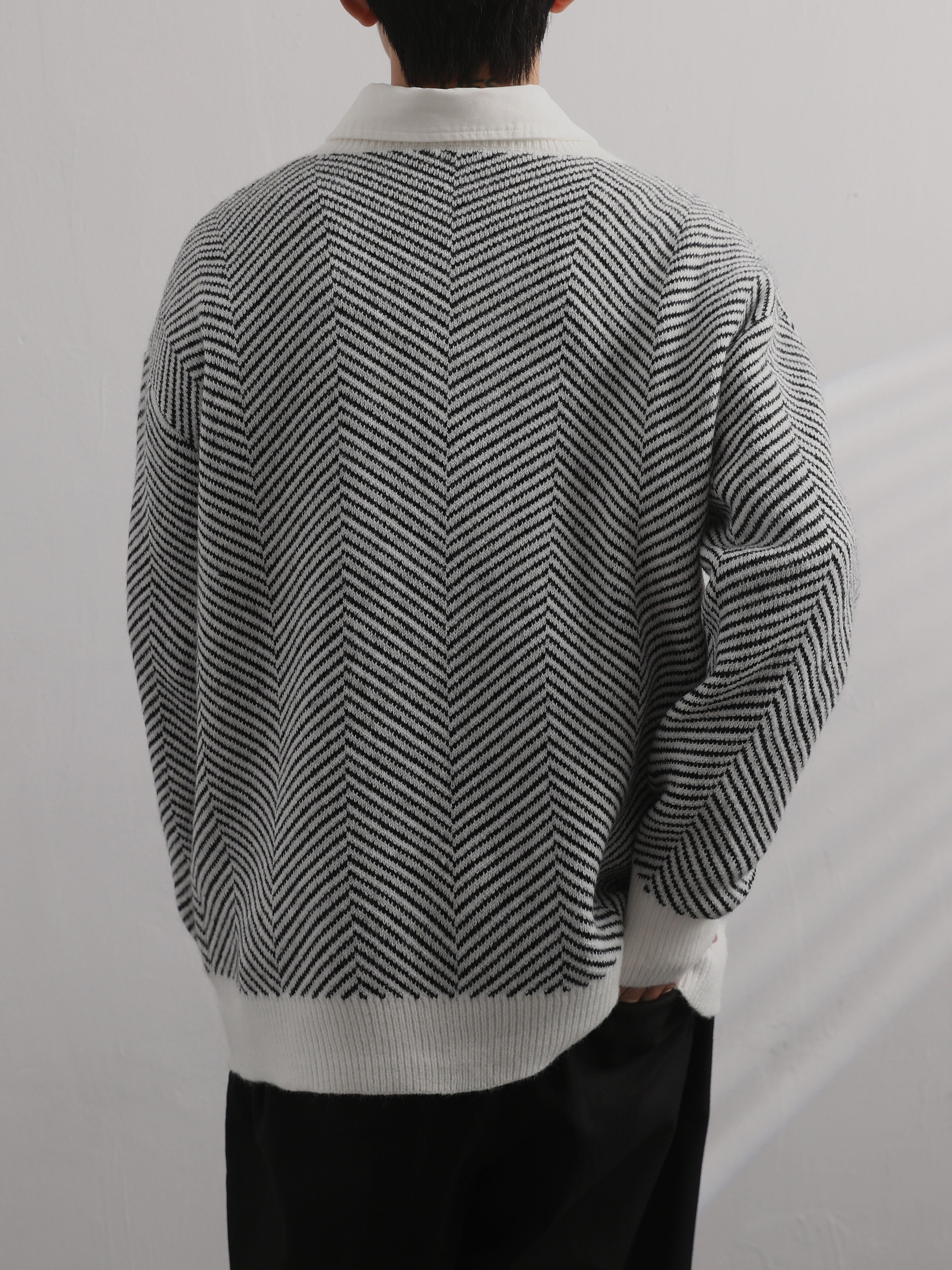 Snygg randig lös cardigan