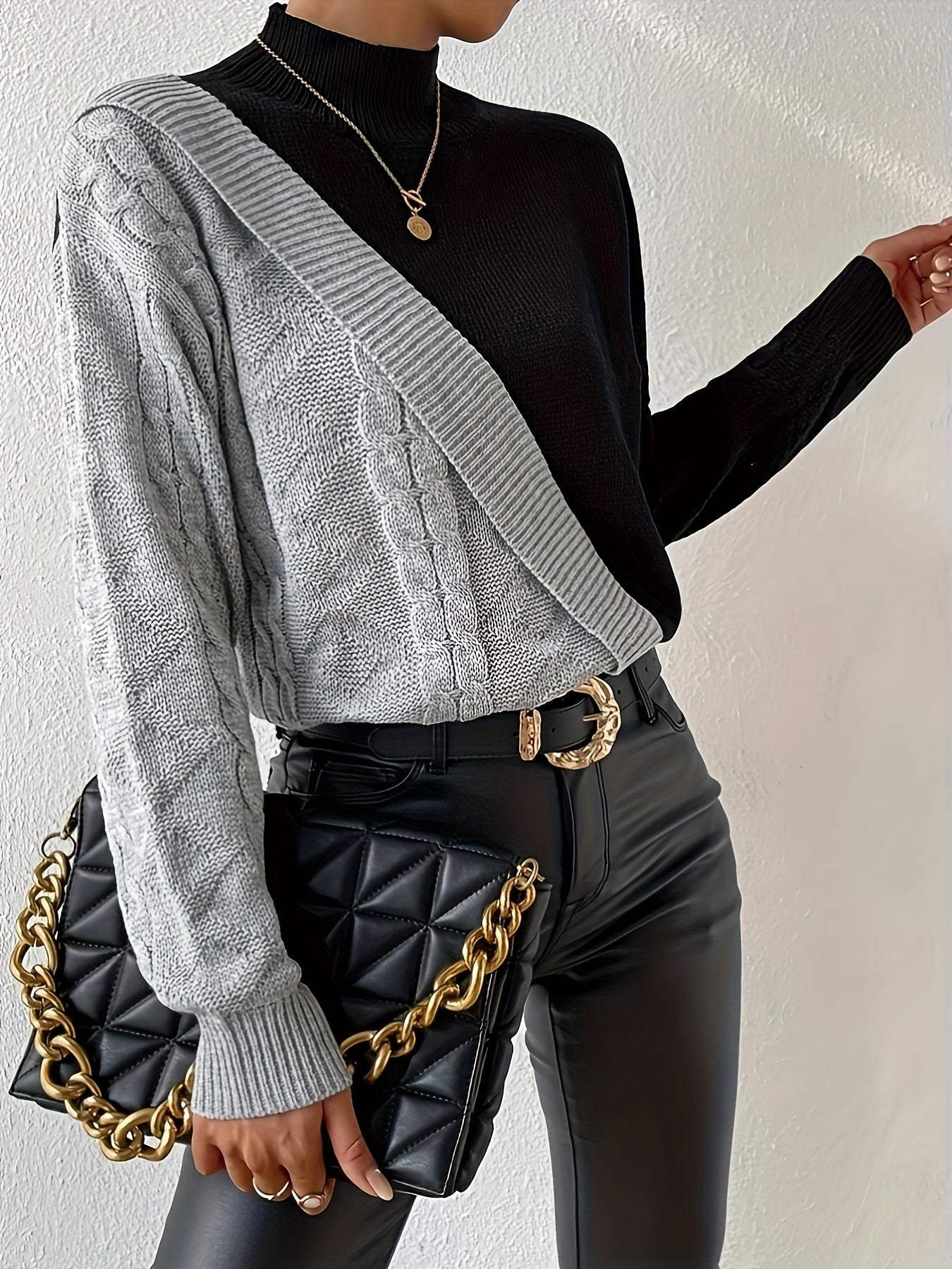 Stå krage tröja för kvinnor