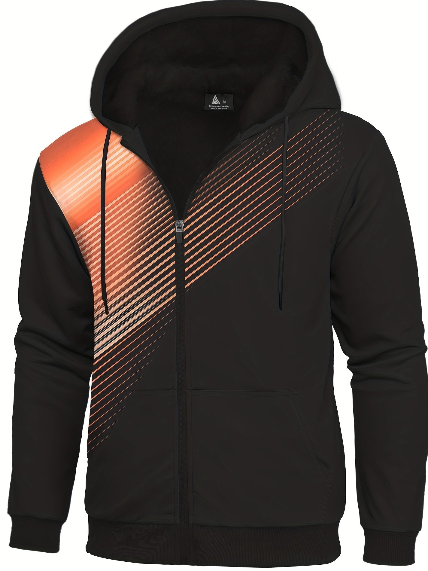 Randig päls hoodie för män