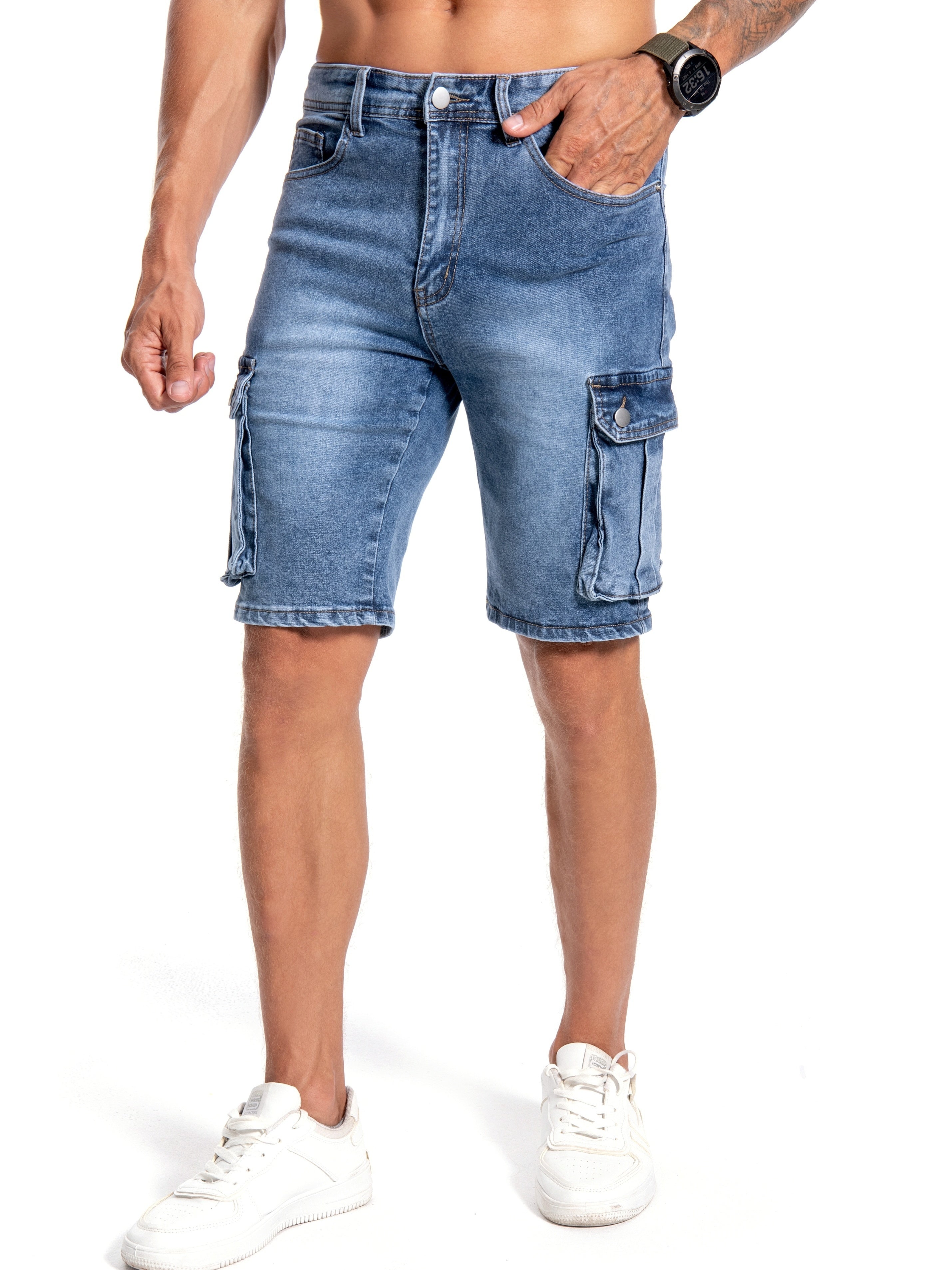 Jeansshorts medium stretch för män
