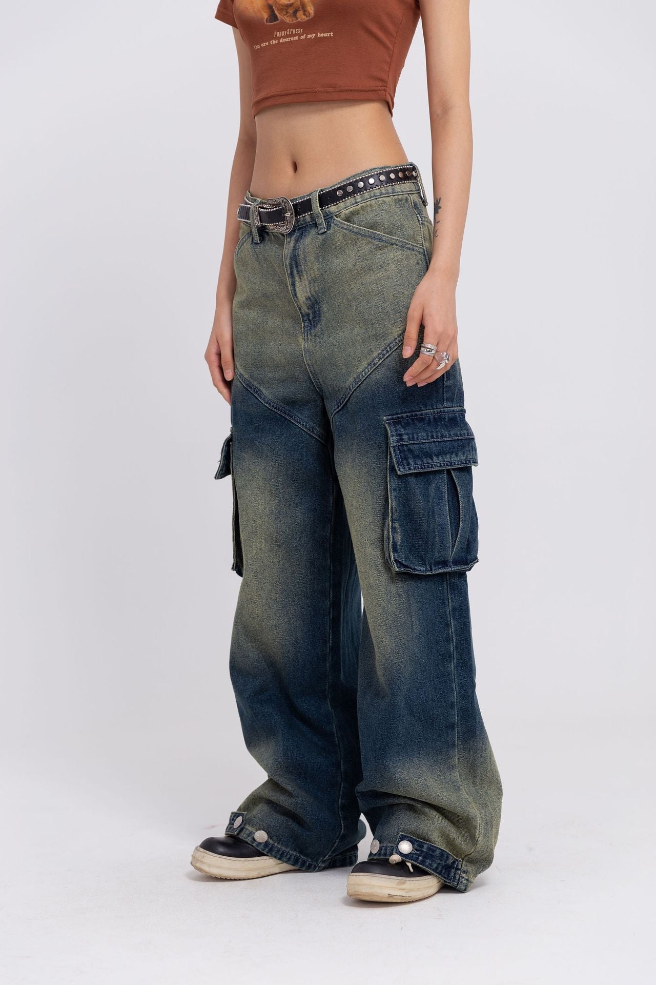 Blandade blå jeans