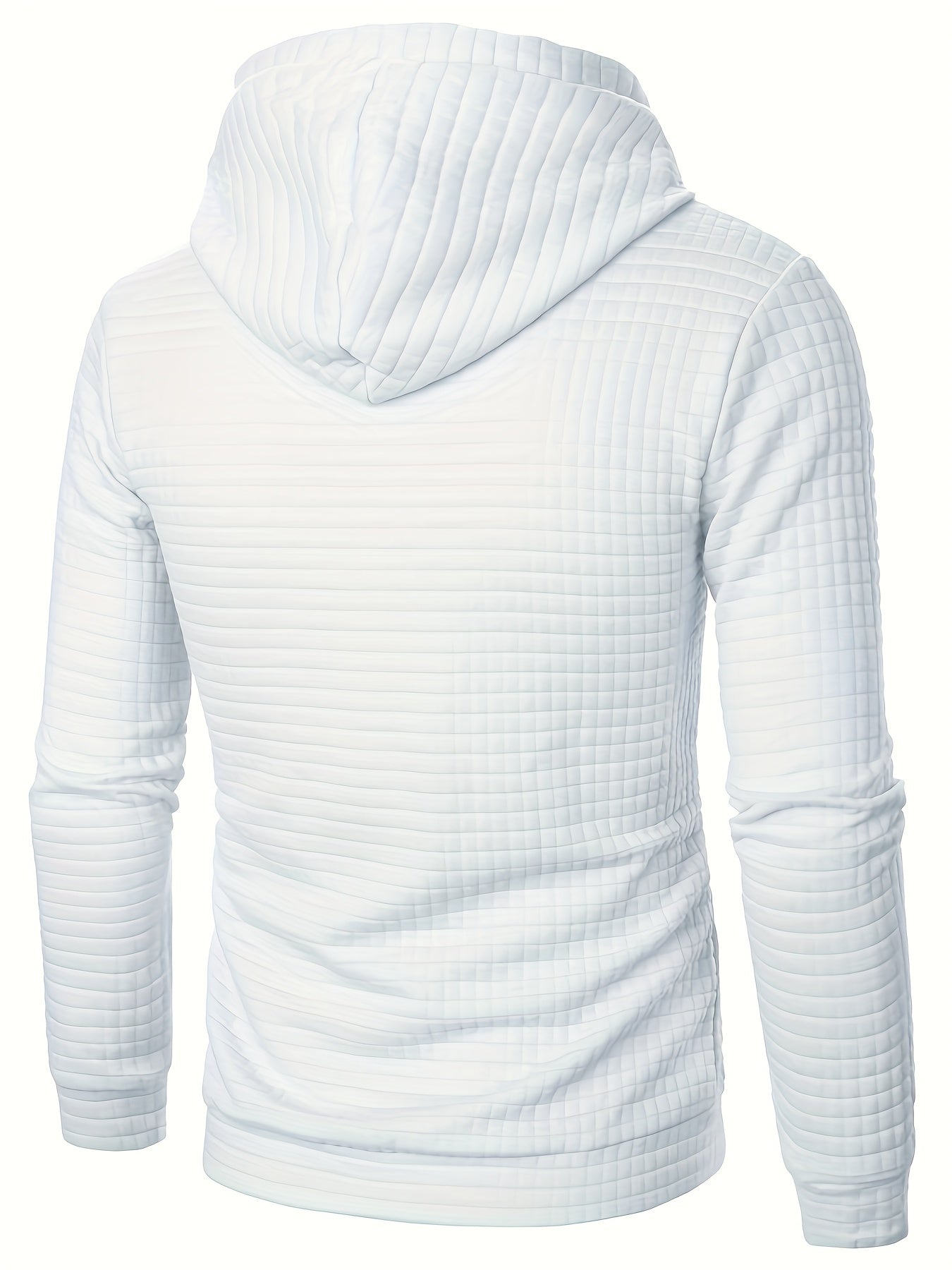 Bekväm lå ngärmad hoodie med vå ffelmönster