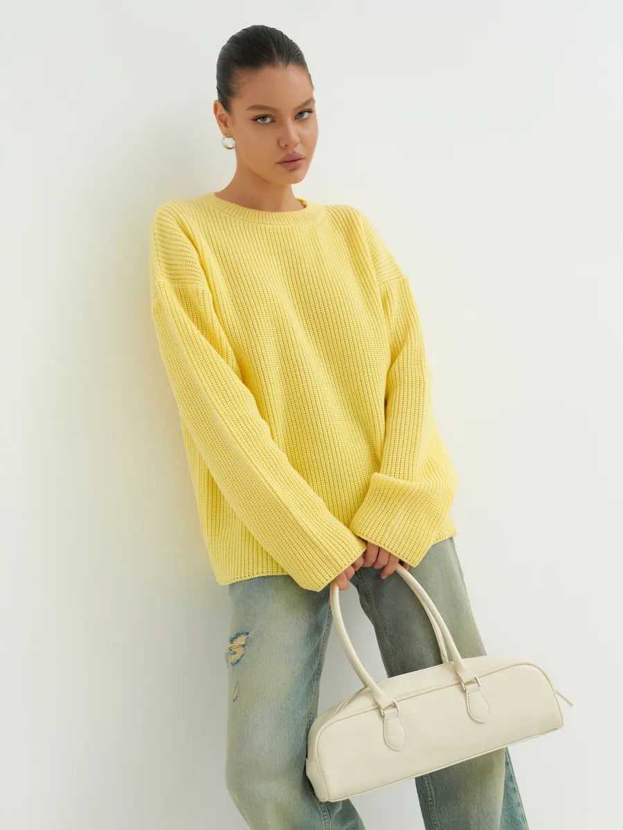 Lösstickad randig tröja