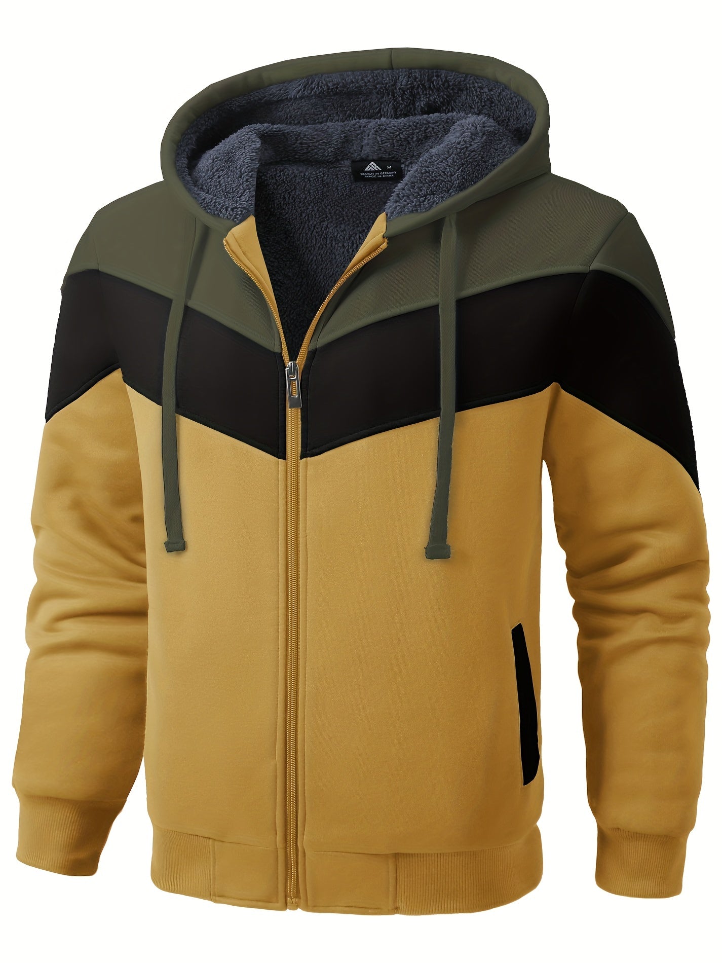 Må ngsidig päls hoodie för män