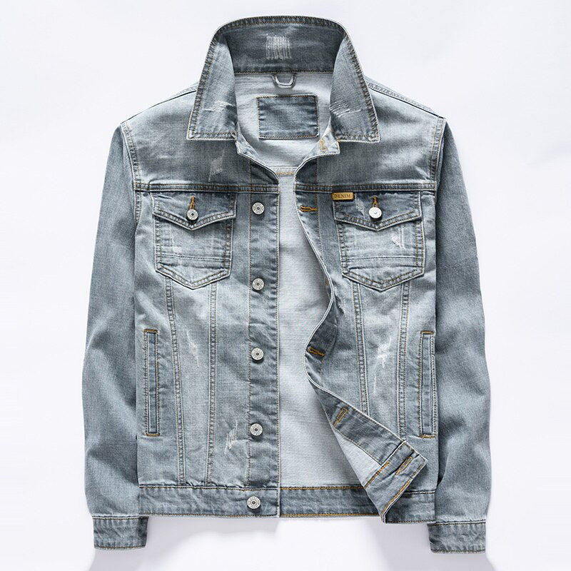 Denim herrjackor i klassisk vintagestil