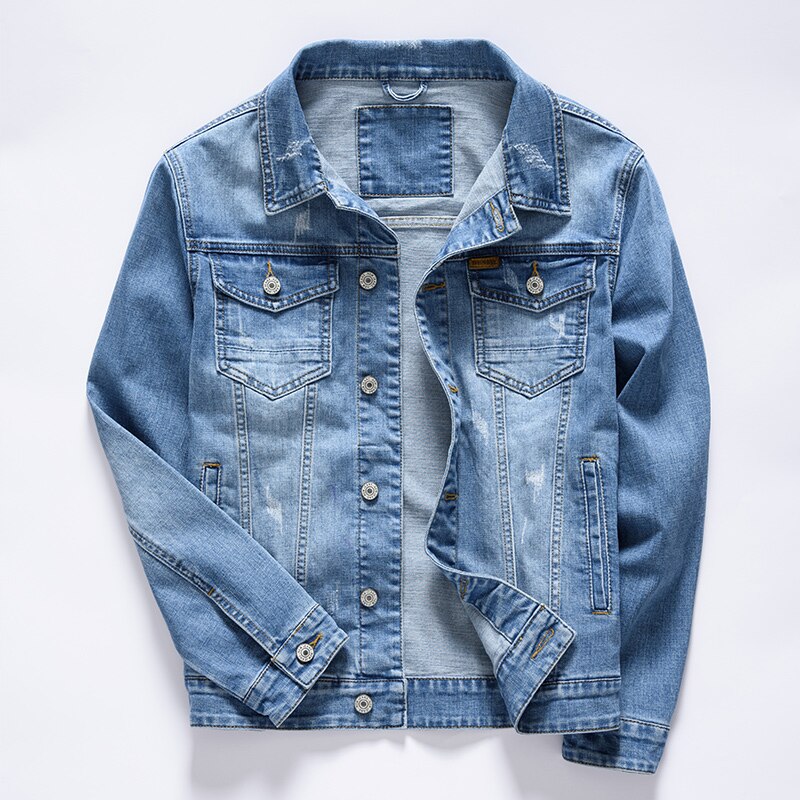Denim herrjackor i klassisk vintagestil