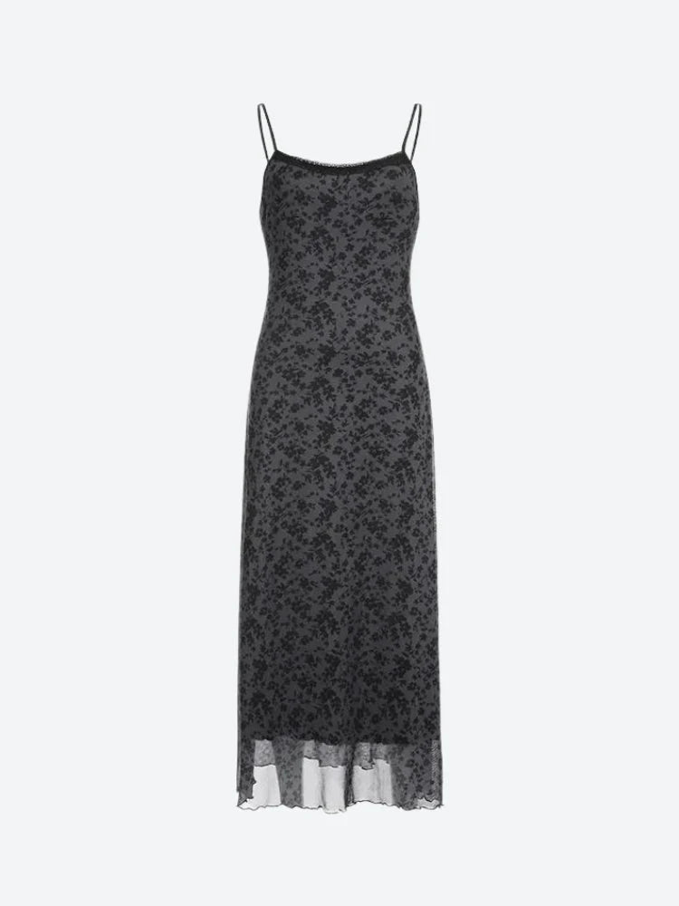 Maxiklänning med grunge blommönster