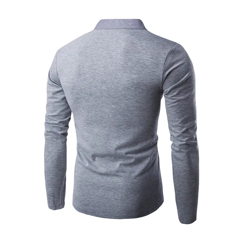 Lå ngärmad T-shirt med knappar