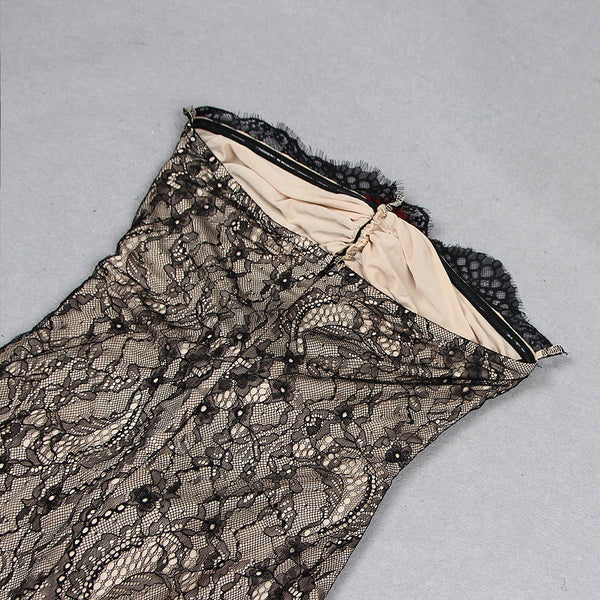 Transparent jumpsuit med spetsringning