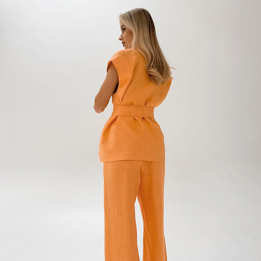 spetsskjorta med byxor i orange