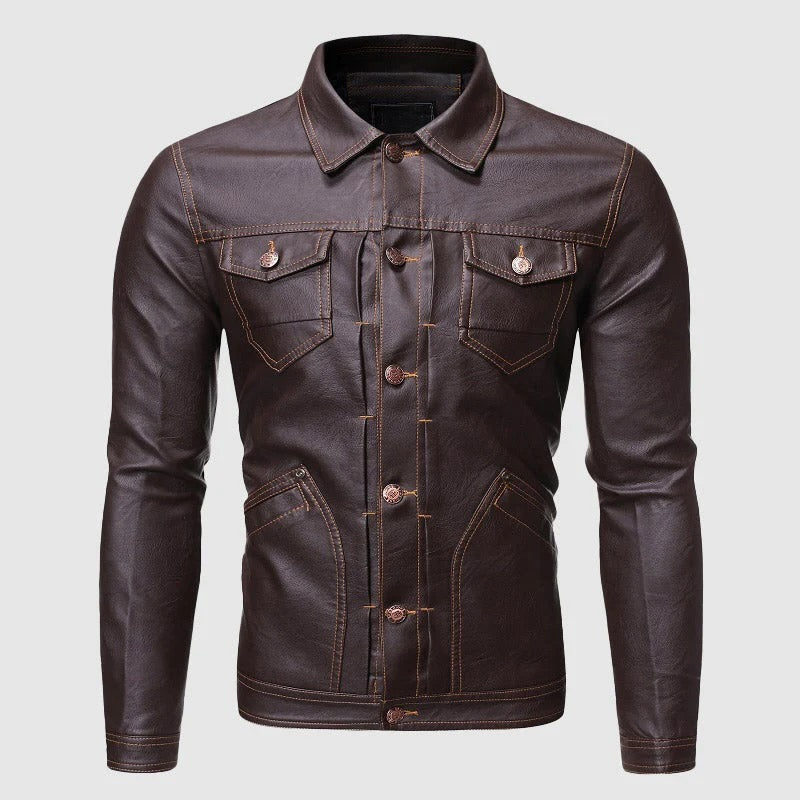 Paul Hardy vintage bikerjacka i läder