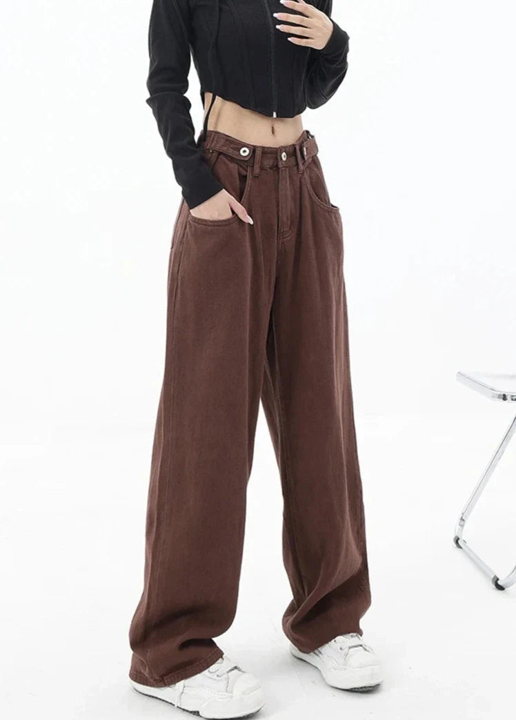 Casual jeans med hög midja