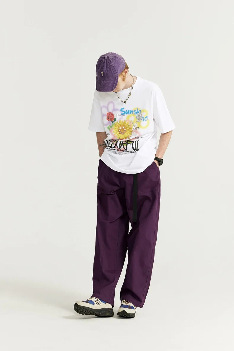 T-shirt med graffiti solros