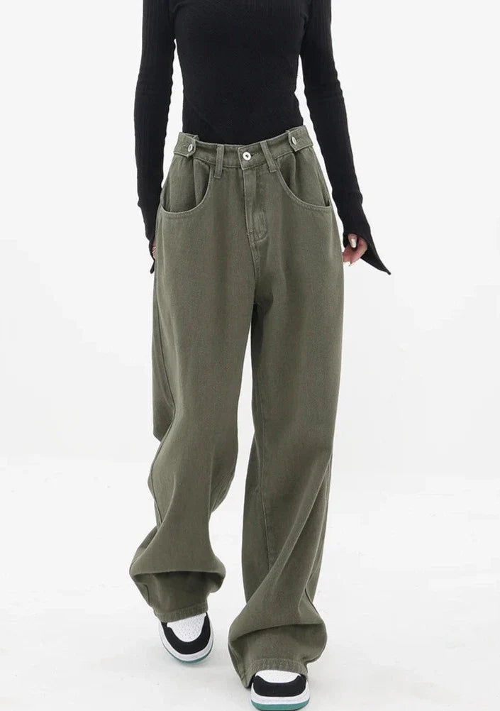 Casual jeans med hög midja