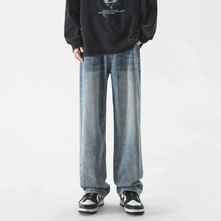 Retro lösa raka jeans