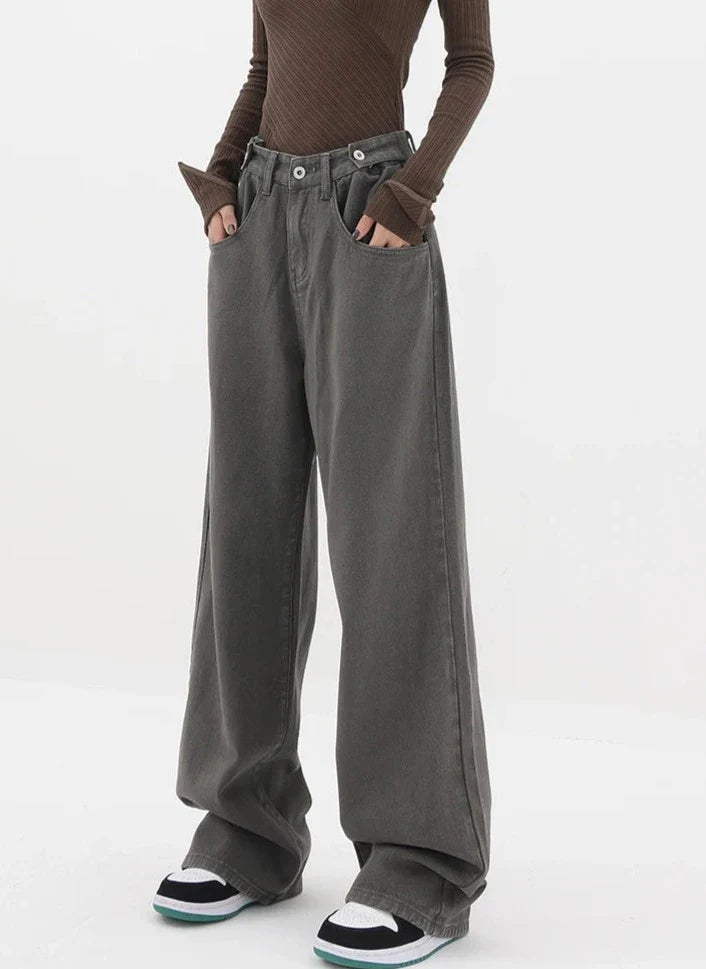 Casual jeans med hög midja