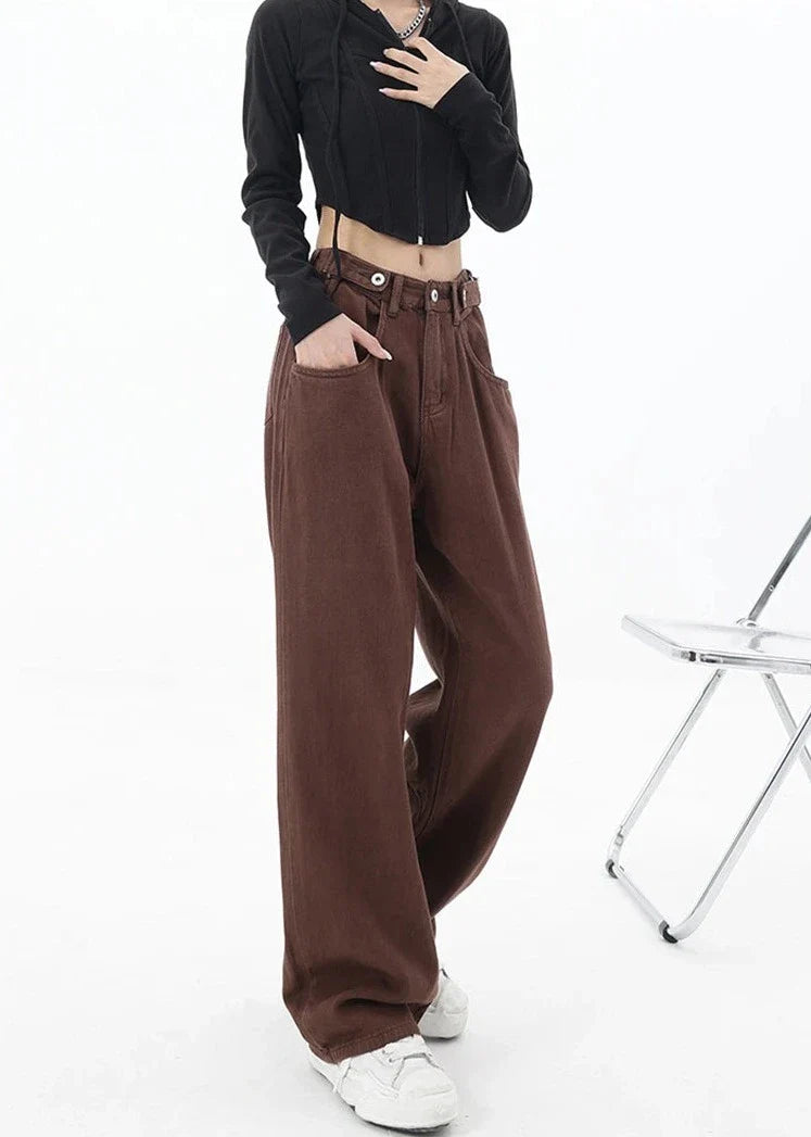 Casual jeans med hög midja