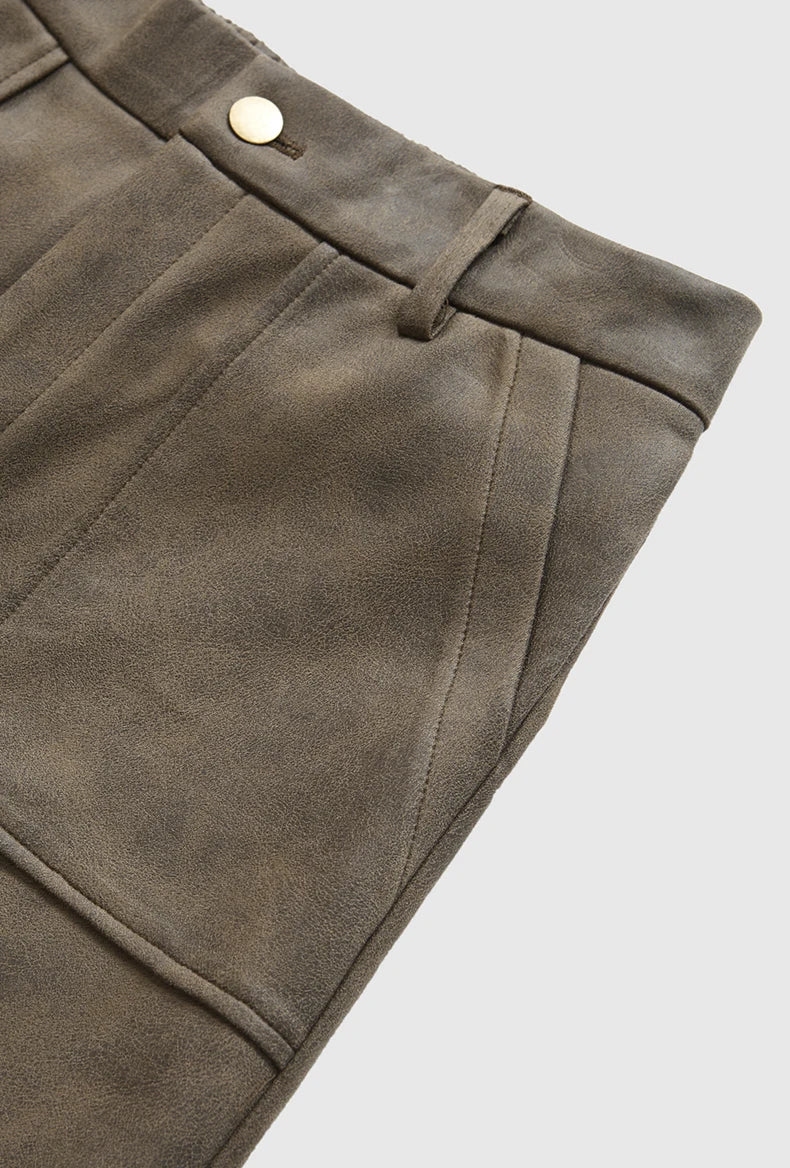Vintage Distressed Mocka Cargo Byxor