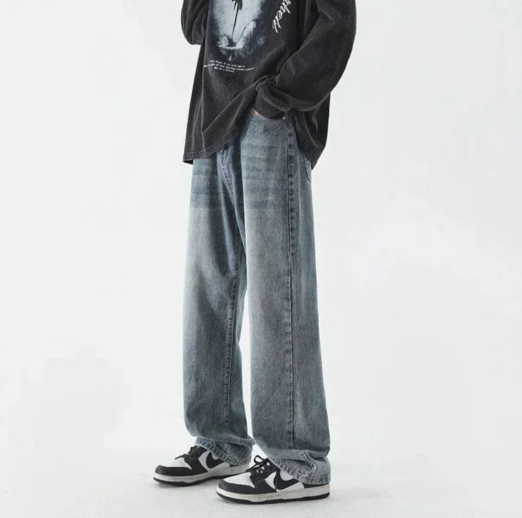 Retro lösa raka jeans